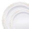 White with Gold Vintage Rim Round Disposable Plastic Dinnerware Value Set (120 Guests)